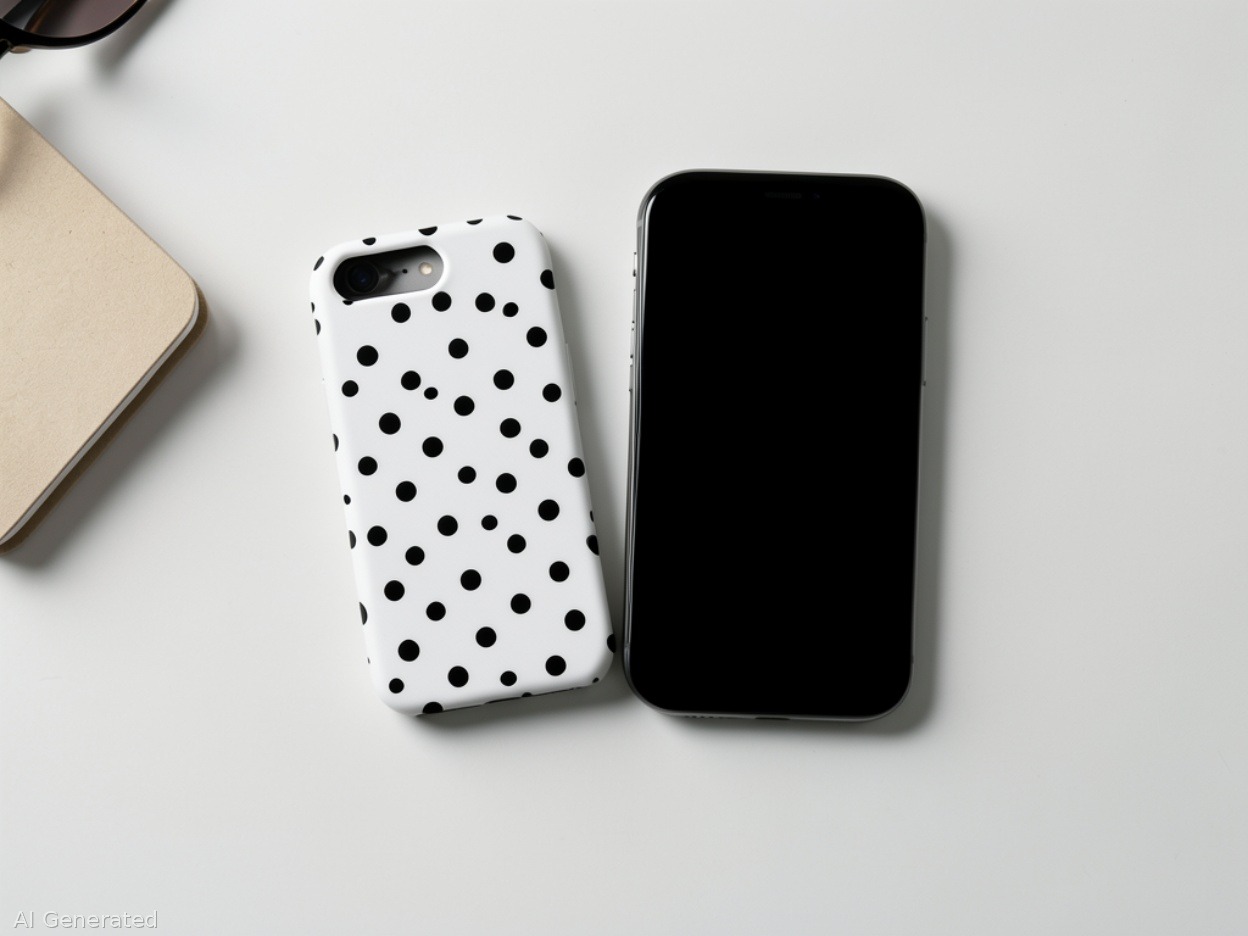 Custodia polka white e black per iPhone: stile classico e riconoscibile