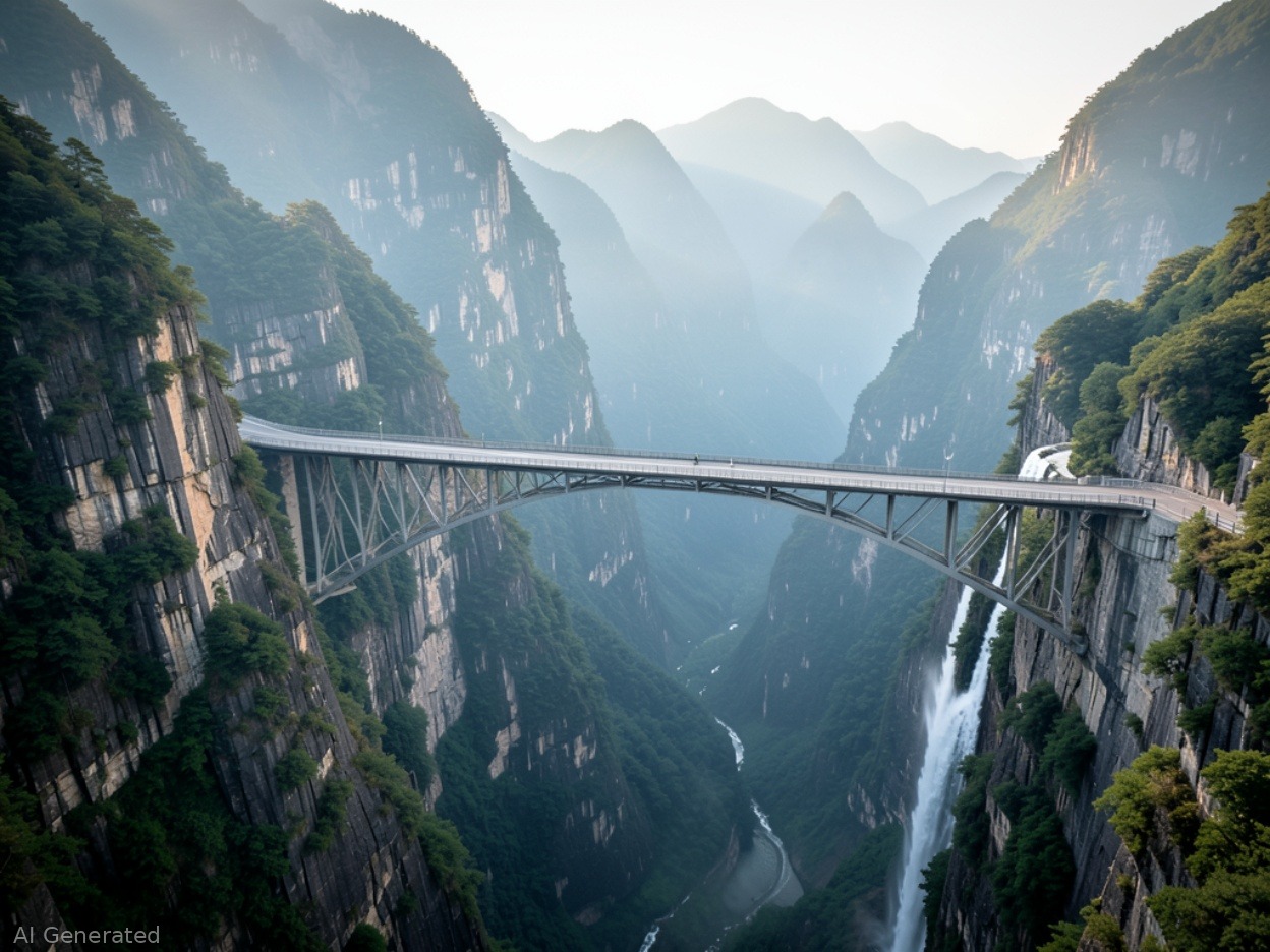 Il ponte Huajiang Grand Canyon sfida i limiti dell’ingegneria cinese